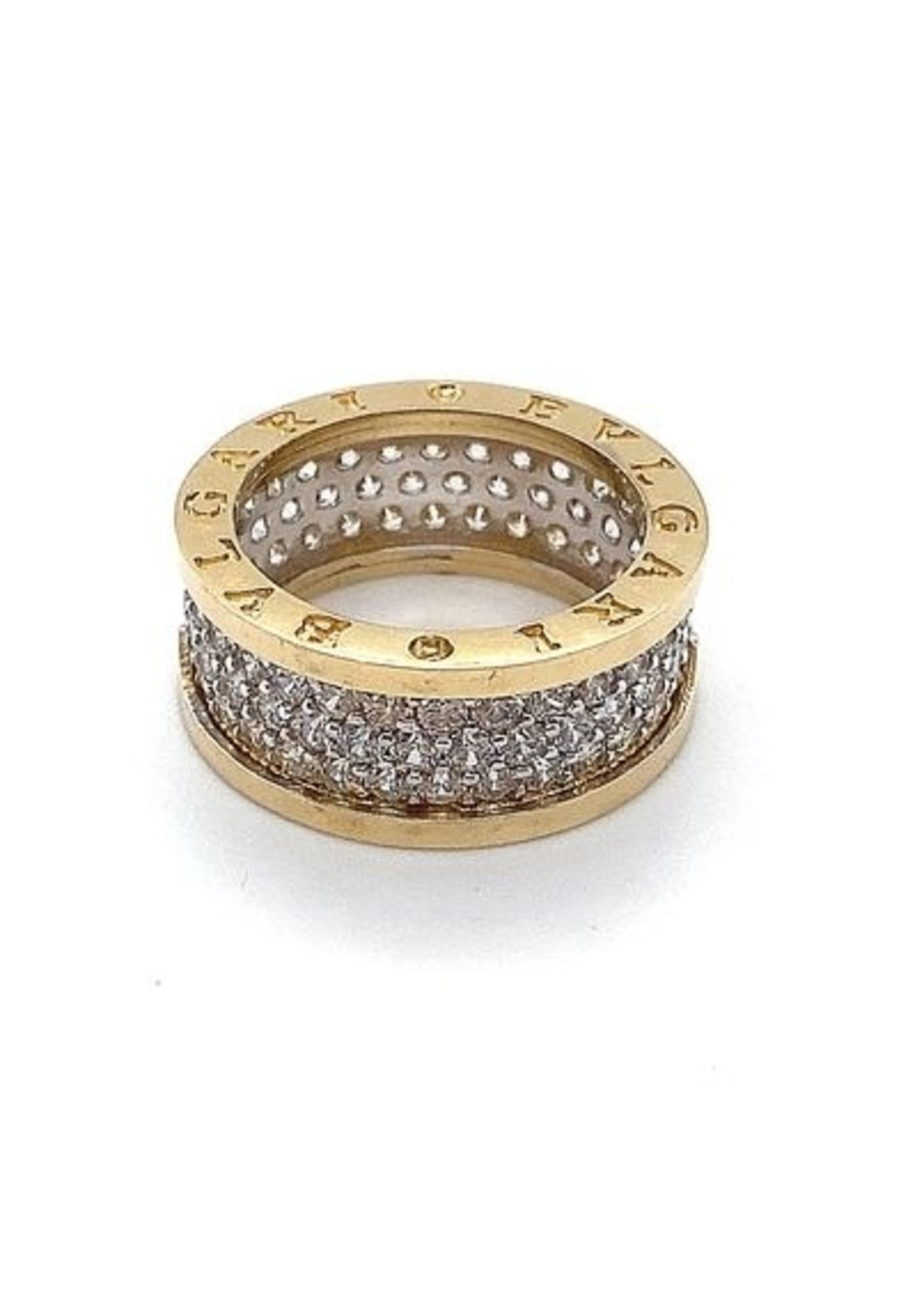 Vintage & Occasion Occasion imitatie BVLgari ring met zirkonia's