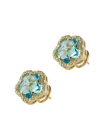 Cataleya jewels Cataleya Clip Daisy Flower Yellow Gold - Blue