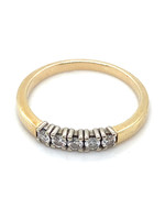 Vintage & Occasion Occasion set van 2 bicolor gouden Rensini rij ringen met diamant