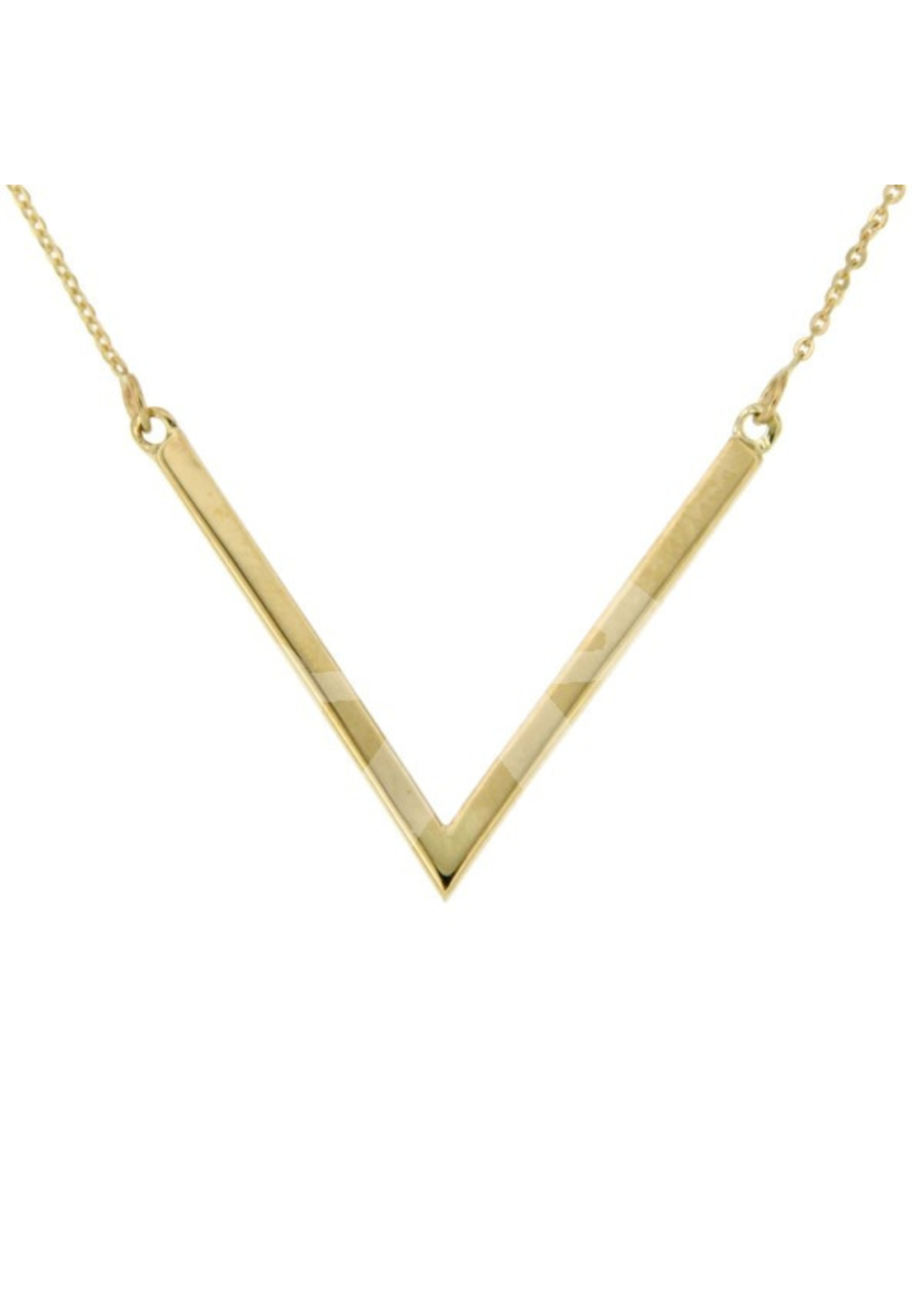 Vintage & Occasion Gouden Symbol Chain 'V' Scherp 42-45 cm