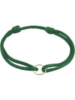 Vintage & Occasion Armband satijn - groen - cirkel