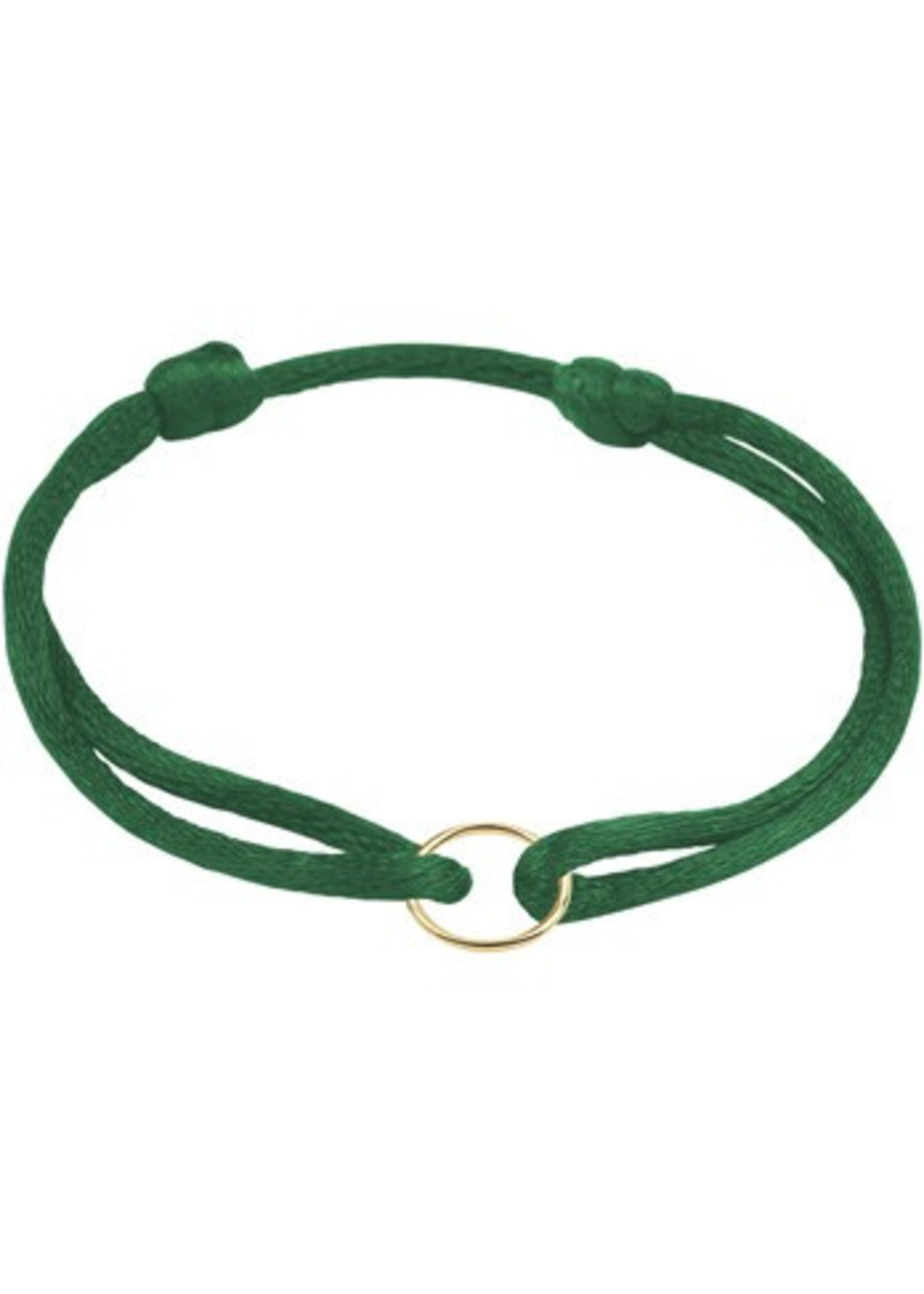 Vintage & Occasion Armband satijn - groen - cirkel