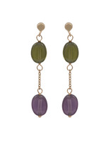 Cataleya jewels Cataleya Earrings oorhangers  groen paars