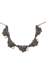 Vintage & Occasion Occasion zilveren collier met markasiet en parels