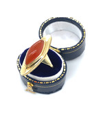 Vintage & Occasion Occasion gouden ring met rood oranje carneool