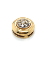 Vintage & Occasion Occasion 14k  gouden ronde hanger met diamant 0.05ct