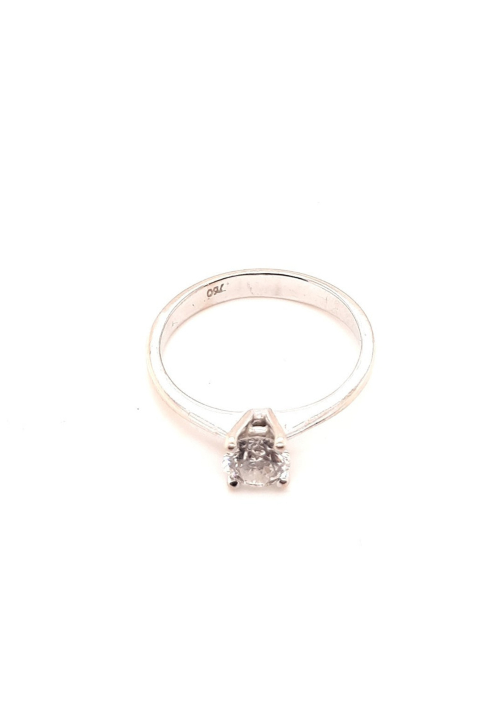 Vintage & Occasion Occasion witgouden 18K solitairring met diamant 0.40ct