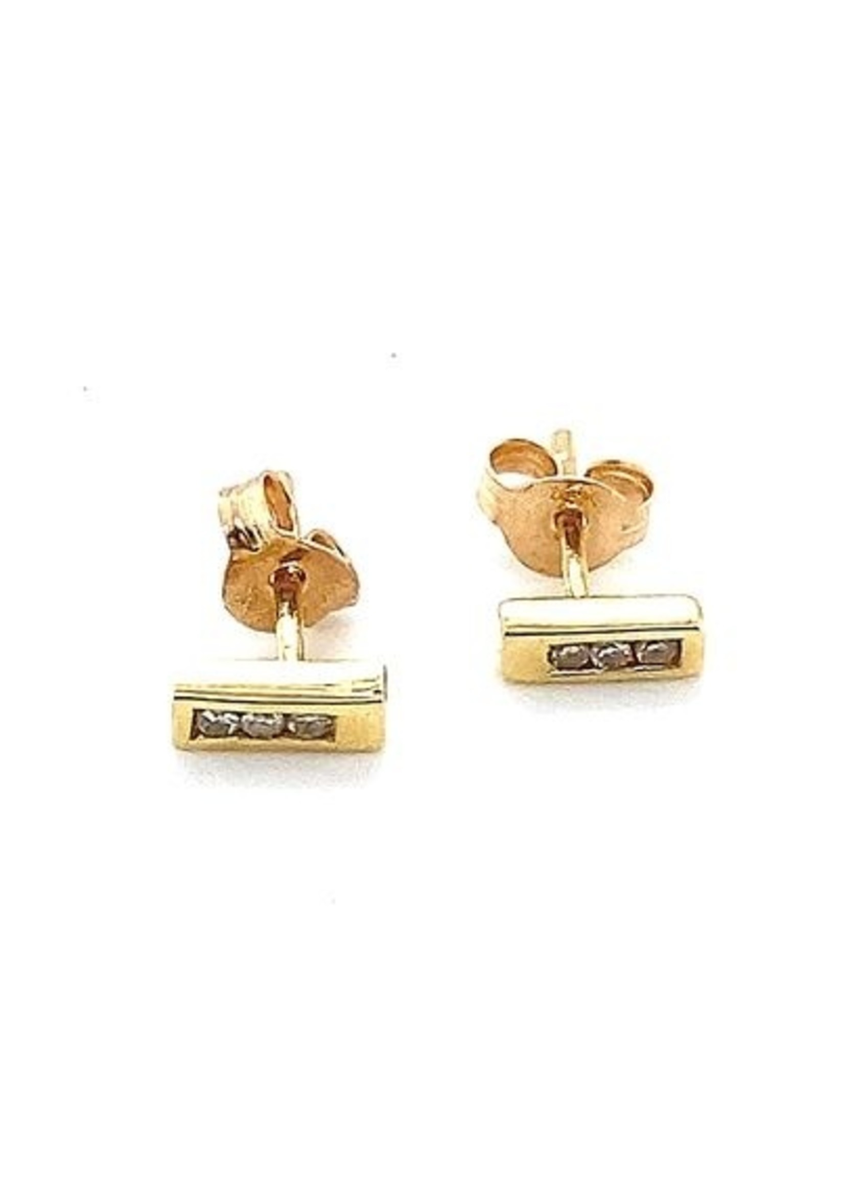 Vintage & Occasion Occasion gouden oorstekers met diamantjes 0.06ct