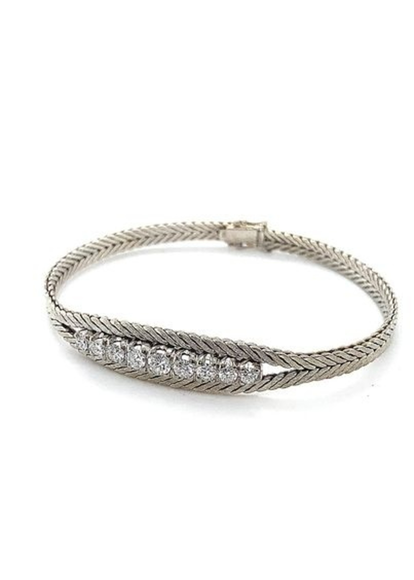 Vintage & Occasion Occasion witgouden armband met diamant 1 karaat