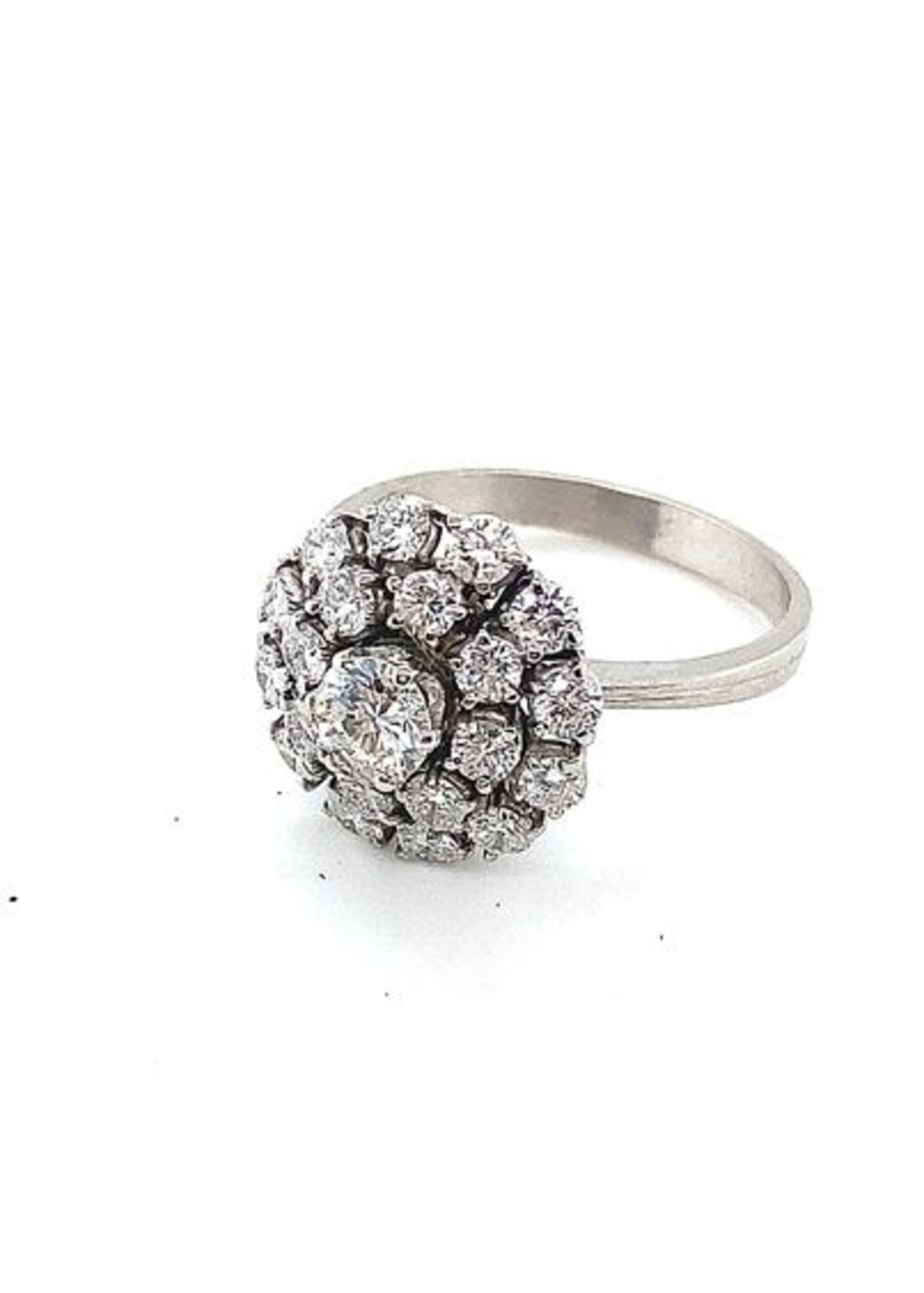 Vintage & Occasion Occasion witgouden rozet ring met diamant 1.50ct