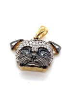 Vintage & Occasion Occasion gouden hanger Bulldog met zirkonia