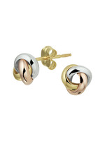 Cataleya jewels Gouden oorknoppen tricolor