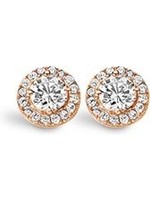 Vintage & Occasion New Bling 921182580 - Zilveren oorstekers - entourage zirkonia 7 mm - rosékleurig