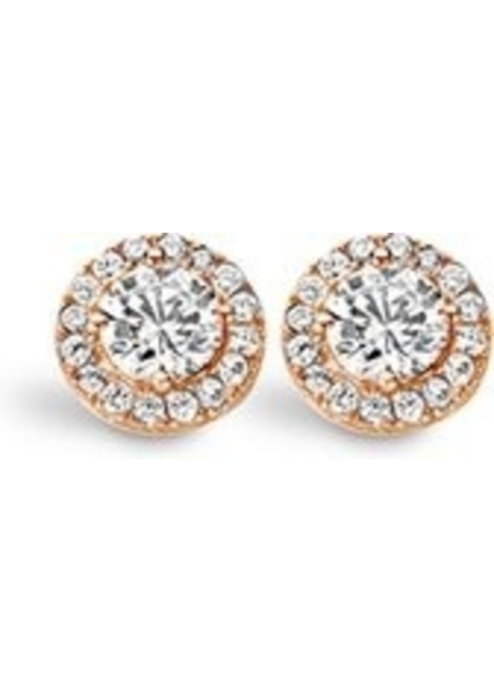 Vintage & Occasion New Bling 921182580 - Zilveren oorstekers - entourage zirkonia 7 mm - rosékleurig