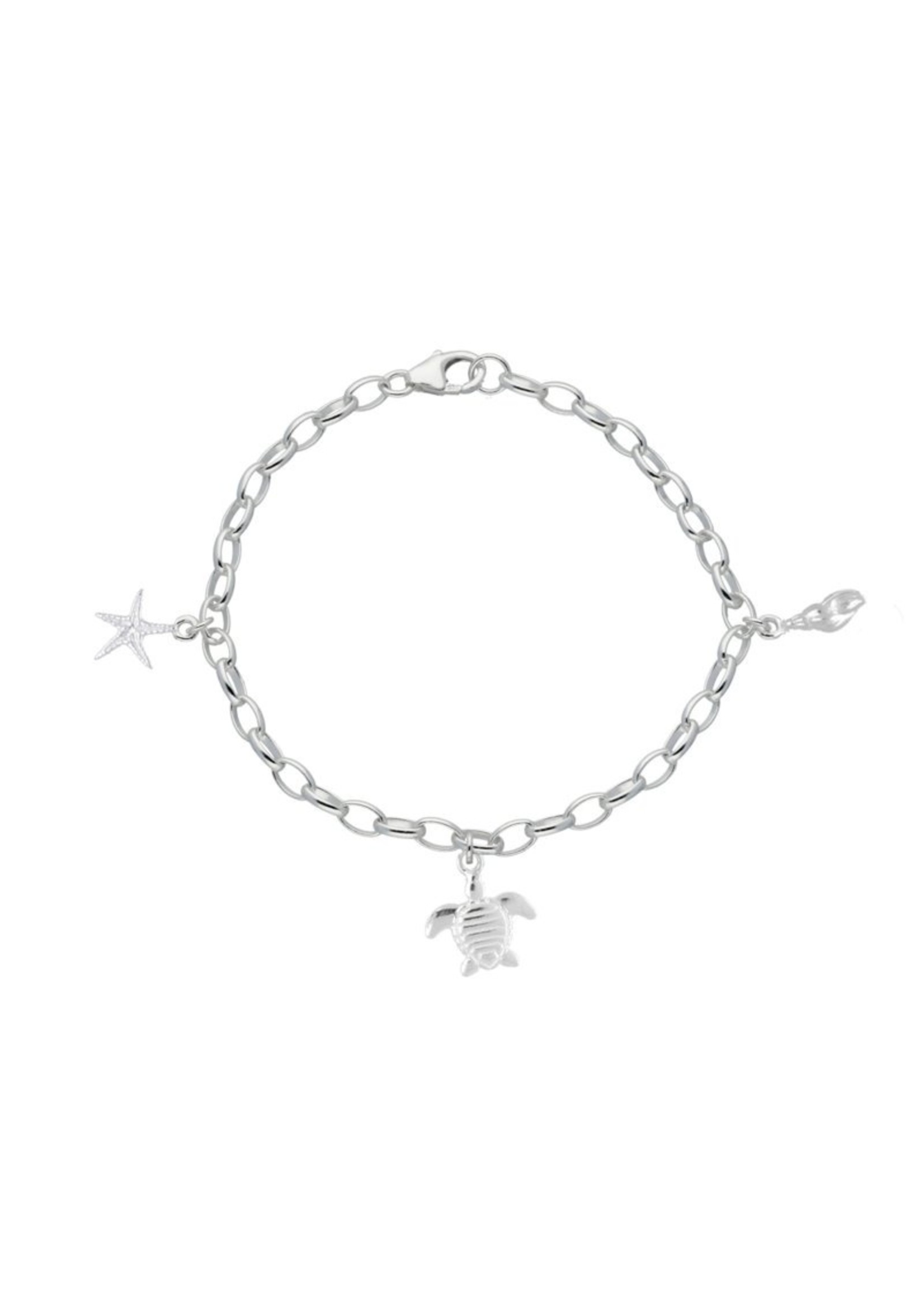 brug passage Vermoorden Lilly Zilveren Bedelarmband met Zee Thema Bedels voor Kinderen - Maxgoud