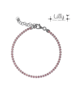 Lilly kindersieraden Lilly zilveren tennis armband roze