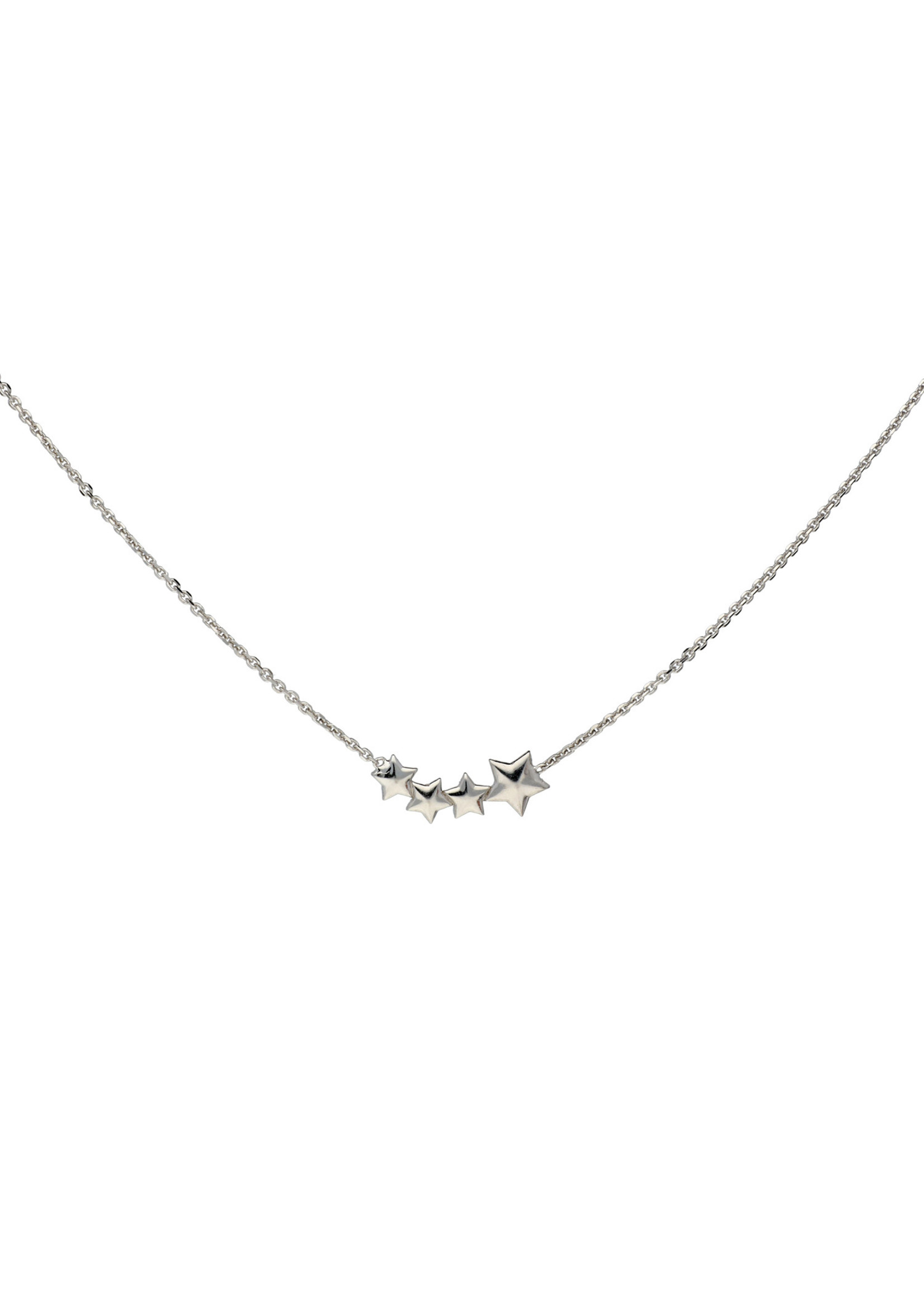 Lilly kindersieraden Lilly silver Lining 925 Zilveren ketting met sterretjes 48cm 24mm