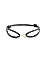 Cataleya jewels armband satijn hart en rondje 14k