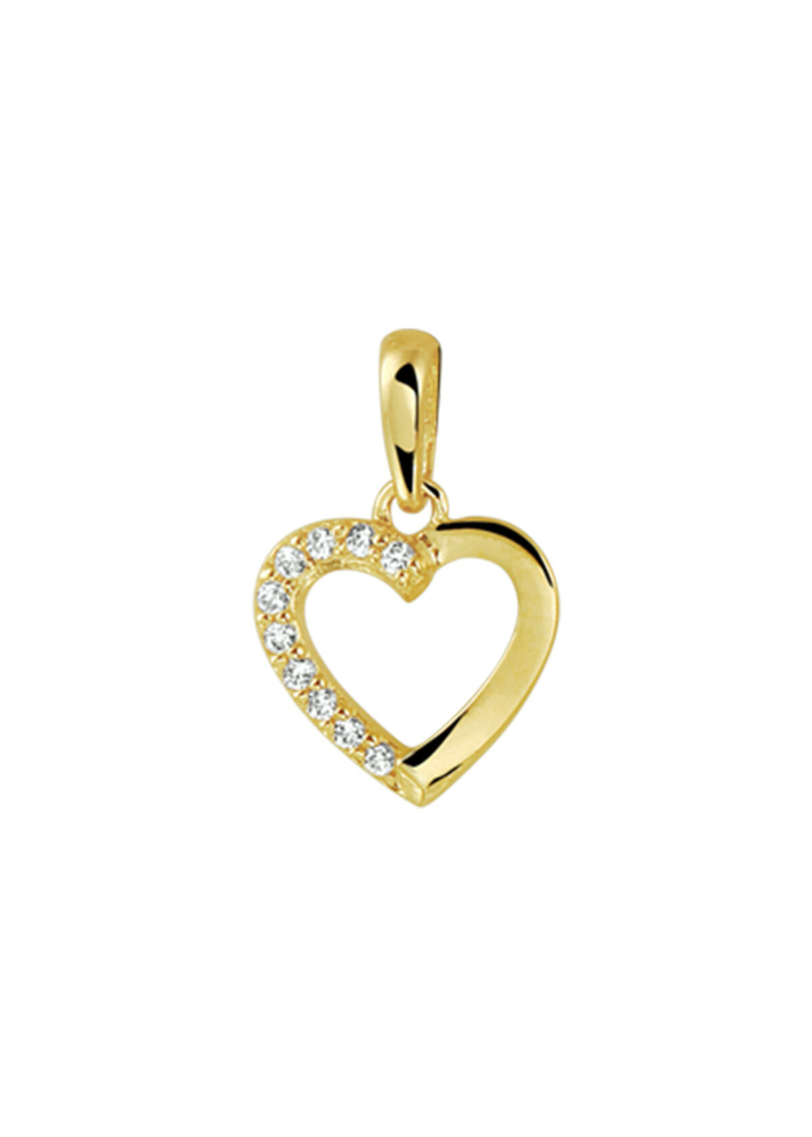 Cataleya jewels hanger hart zirkonia 14 karaat goud