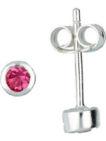 Lilly kindersieraden Zilveren Lilly oorknoppen roze zirkonia 4mm