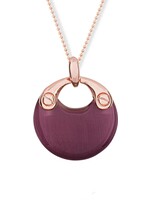 Vintage & Occasion Cats Eye collectie - Zilveren Hanger Rosegoudverguld met roze synthetische cat's eye Vintage & Occasion Cats Eye collectie - Zilveren Hanger Rosegoudverguld met roze synthetische cat's eye