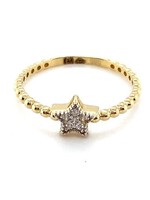 Vintage & Occasion Occasion 14 k gouden bolletjesring met ster