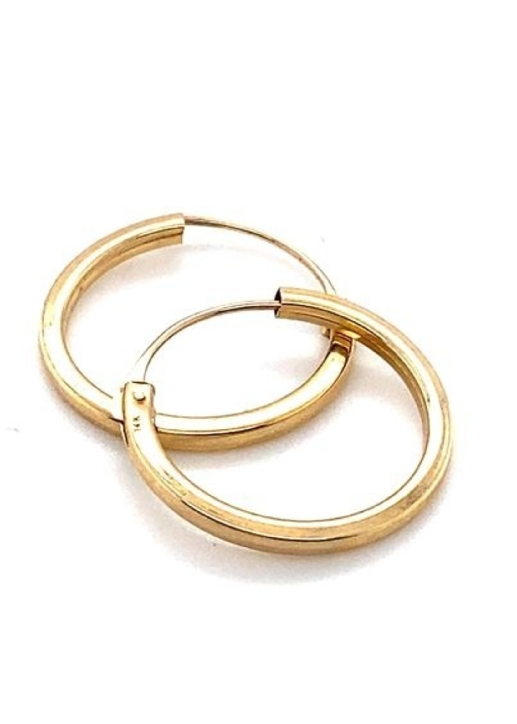Vintage & Occasion Occasion gouden creolen vierkante buis 50mm
