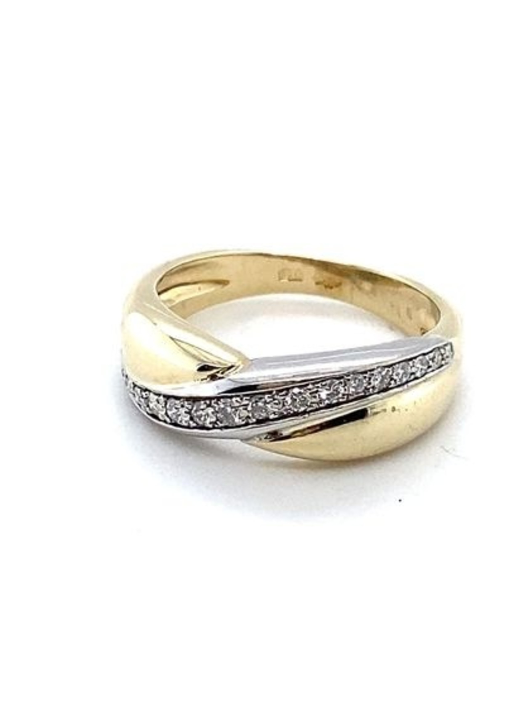 Vintage & Occasion Occasion gouden ring met diamant 0.25ct