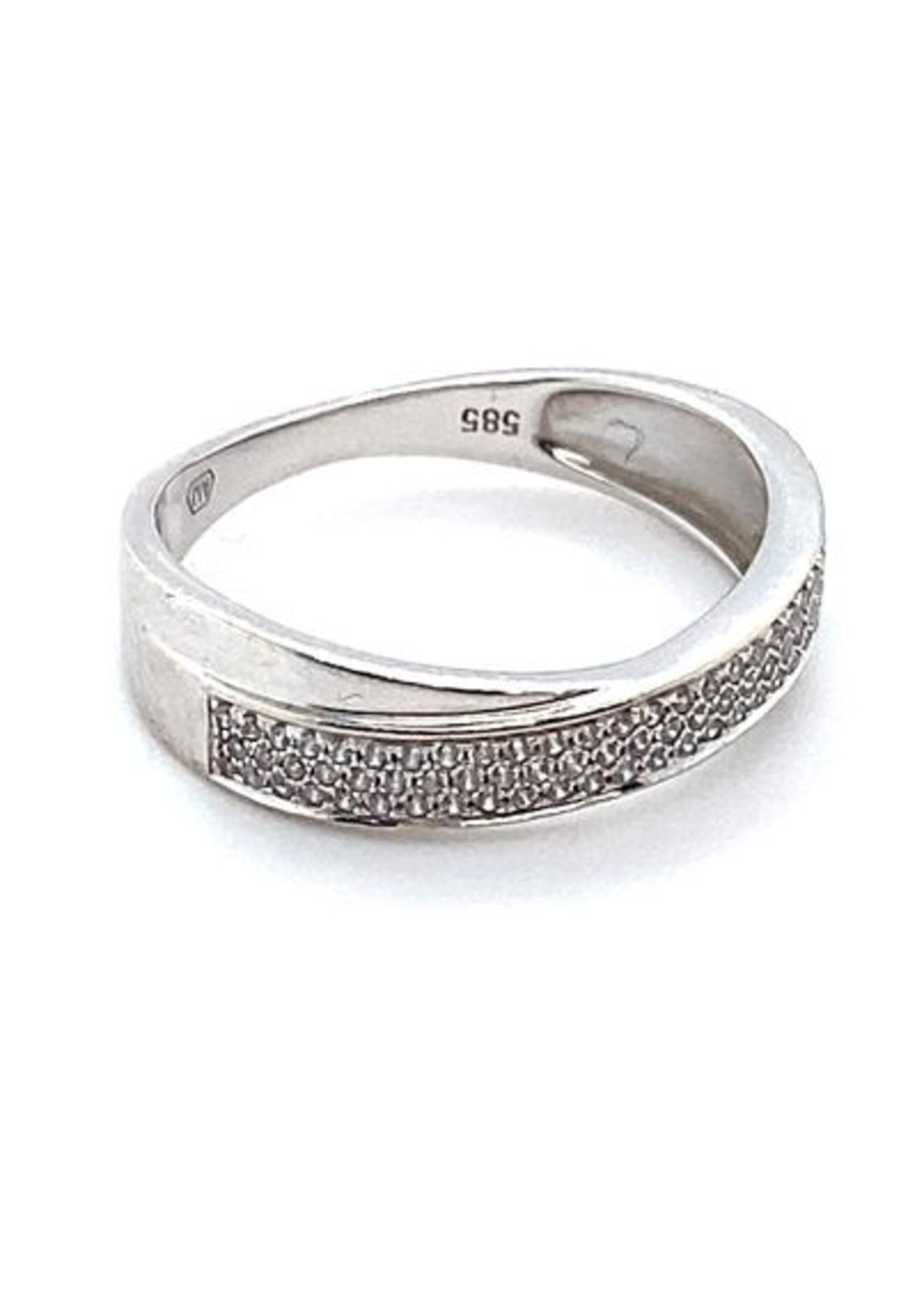 Vintage & Occasion Occasion witgouden ring met zirkonia's - maat 18