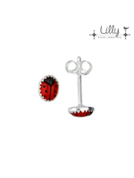 Lilly kindersieraden Lilly zilveren oorknoppen 'ladybird - lieveheersbeestje'