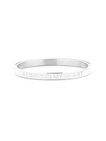 Vintage & Occasion KEY MOMENTS 8KM BC0002 STALEN BANGLE MET TEKST ALWAYS IN MY HEART ONE-SIZE ZILVERKLEURIG / WIT