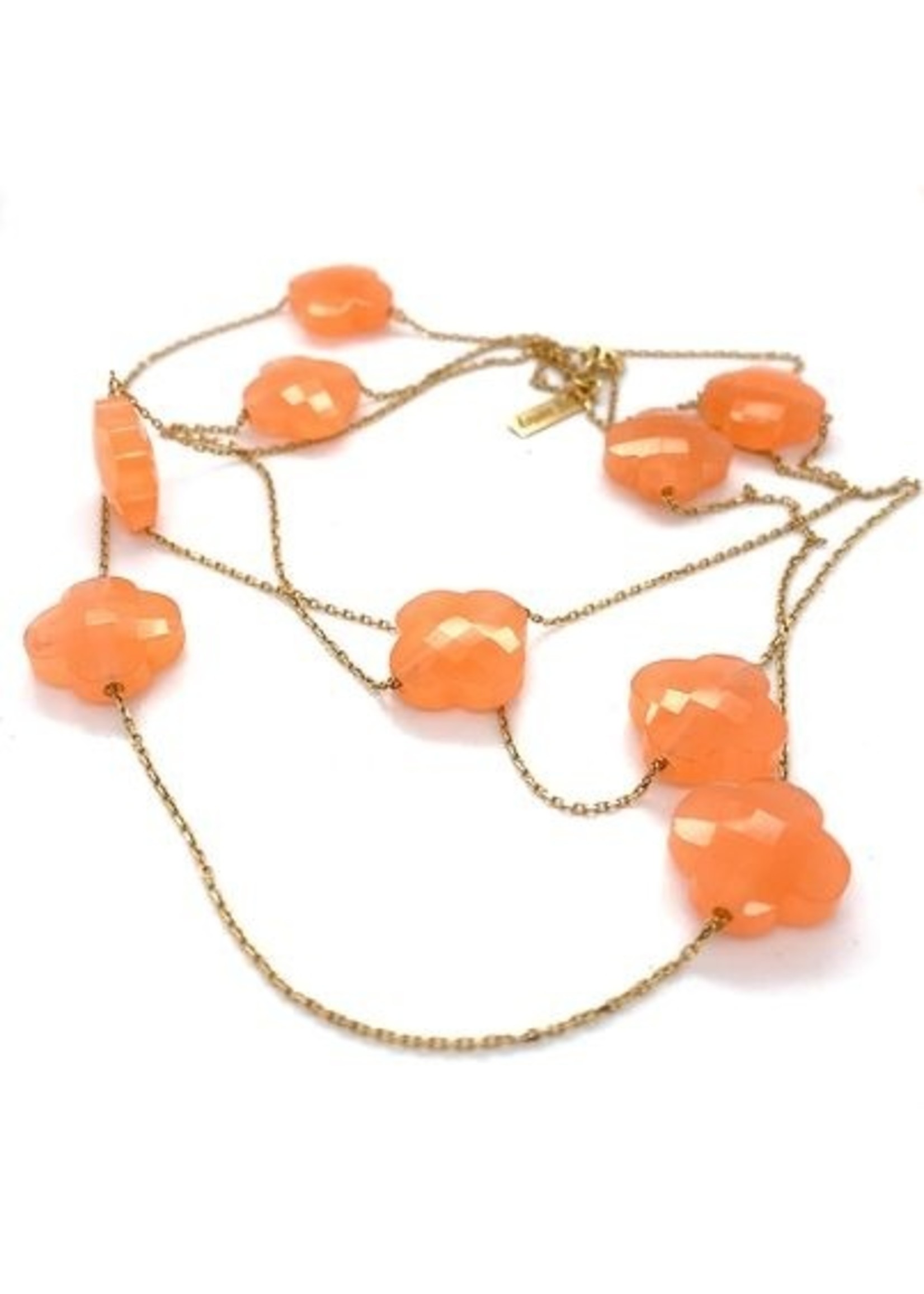 18K gouden Morganne Bello collier met oranje - Maxgoud