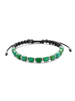 Cataleya jewels kralenarmband groen agaat 2.80ct en lavasteen 5,5 mm 16 - 26 cm