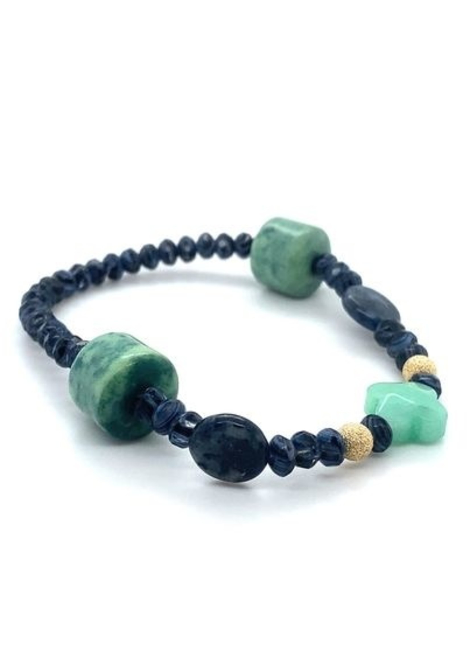 Cataleya jewels Cataleya armband met jade, lapis lazuli, agaat en goud