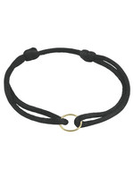 Vintage & Occasion armband satijn rondje - blauw - 14 karaat