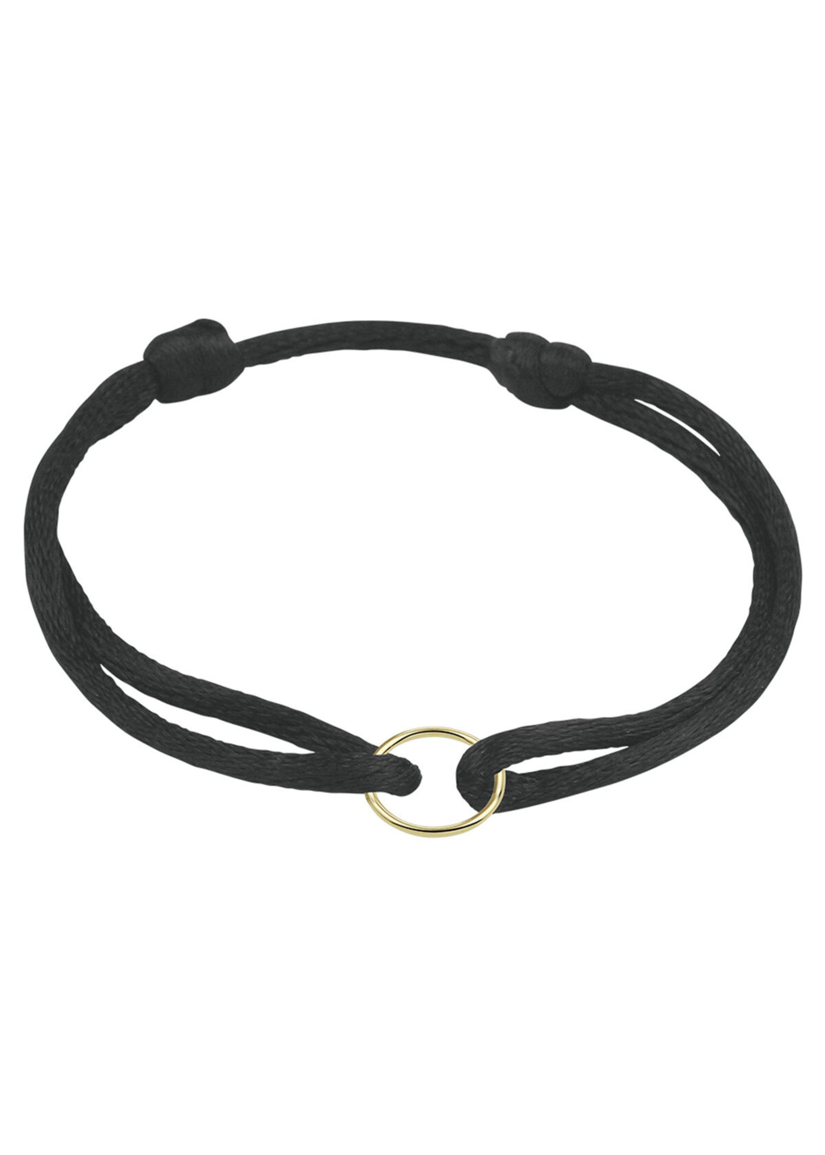 Vintage & Occasion armband satijn rondje - blauw - 14 karaat