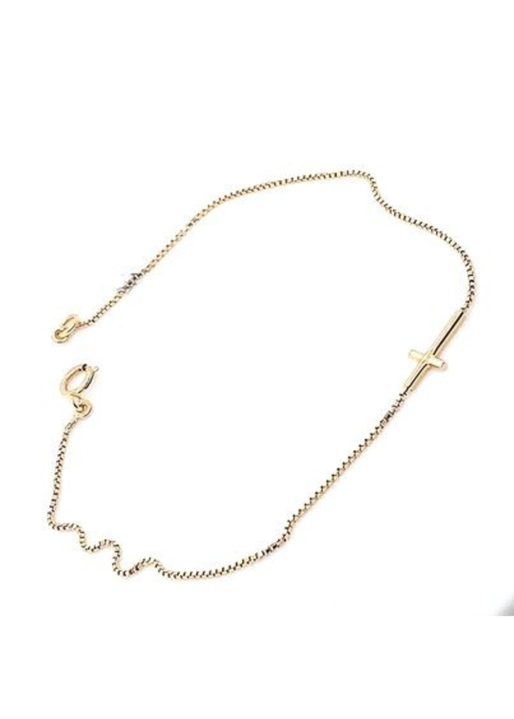 Vintage & Occasion Occasion geelgouden 14k  fijne armband met 1 kruis