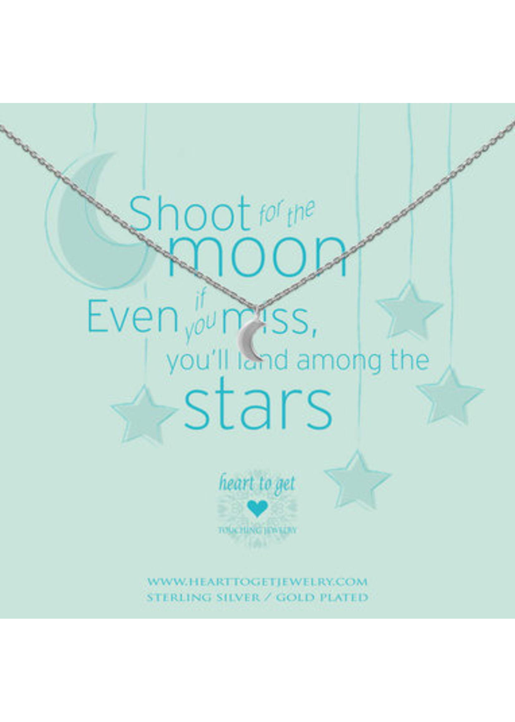 Heart to get HEART TO GET N247SMO15S KETTING SHOOT FOR THE MOON... ZILVER