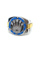 Vintage & Occasion Zilveren bicolor ring Crown Collectie