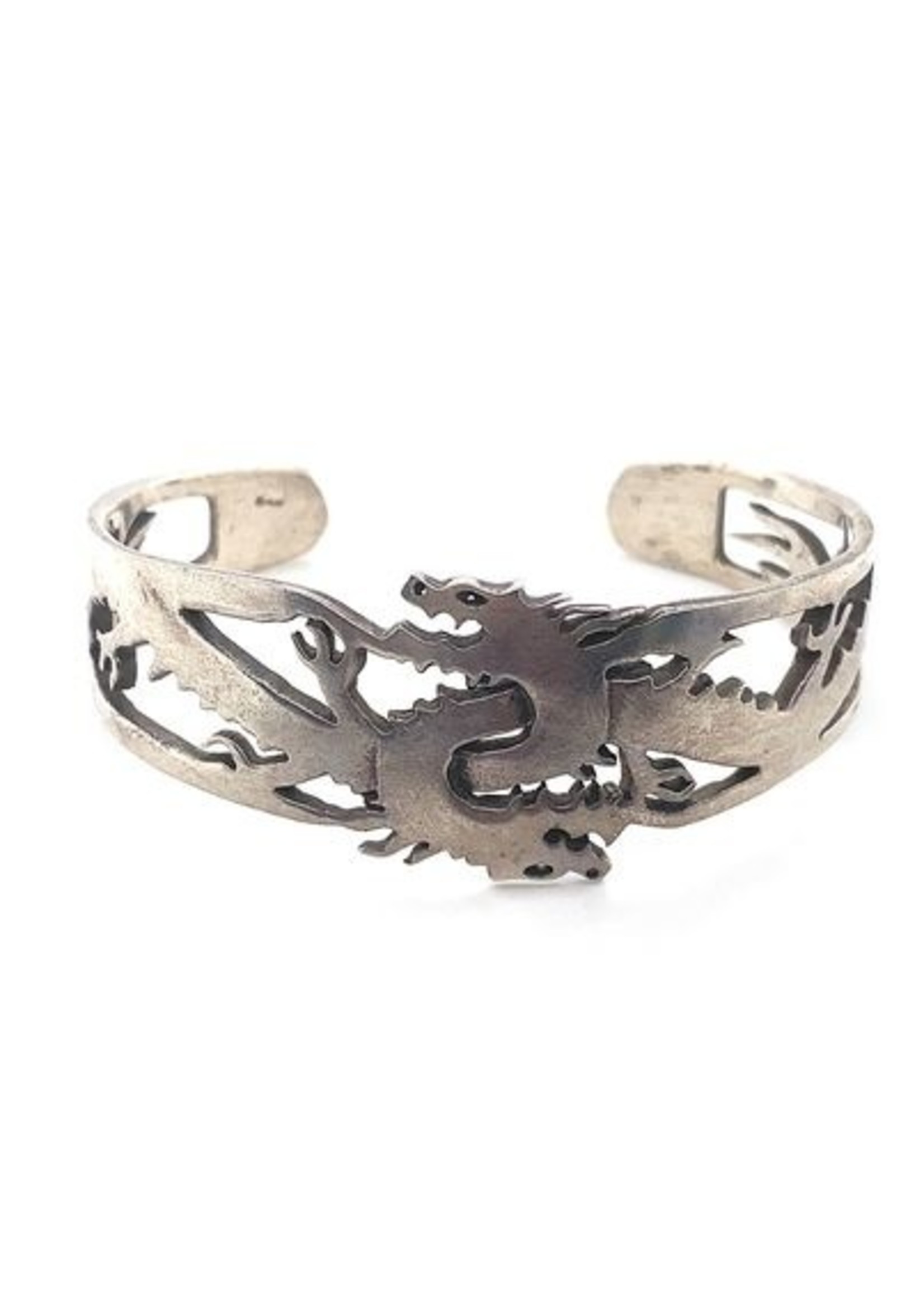 Vintage & Occasion Occasion zilveren bangle met 2 draken