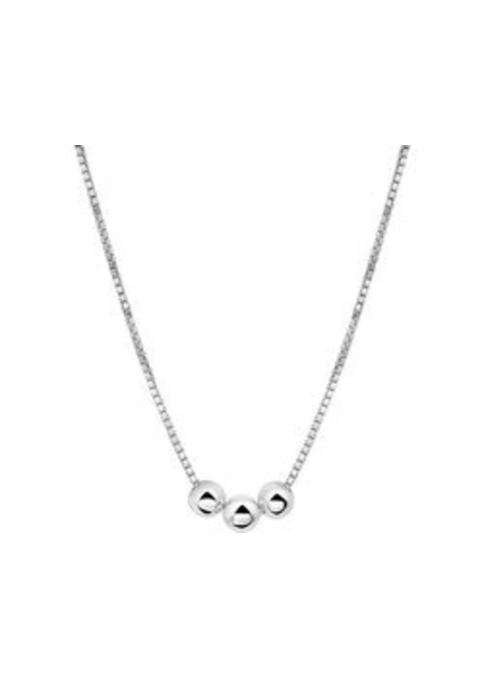 The Fashion Jewelry Collection Ketting Bolletjes 1,0 mm 40 + 5 cm - Zilver