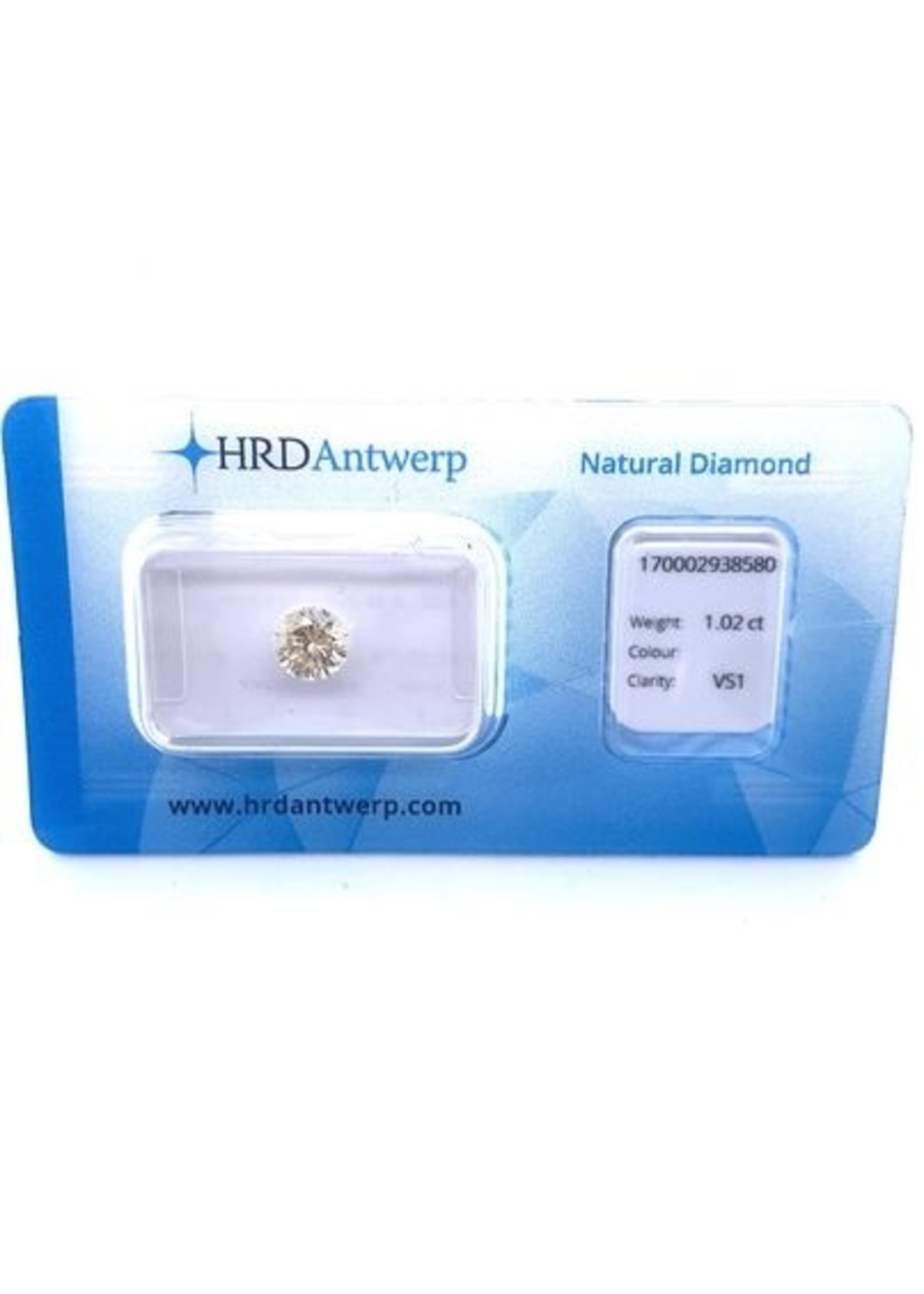 Vintage & Occasion Diamant HRD - Briljant - 1.02ct - VS1