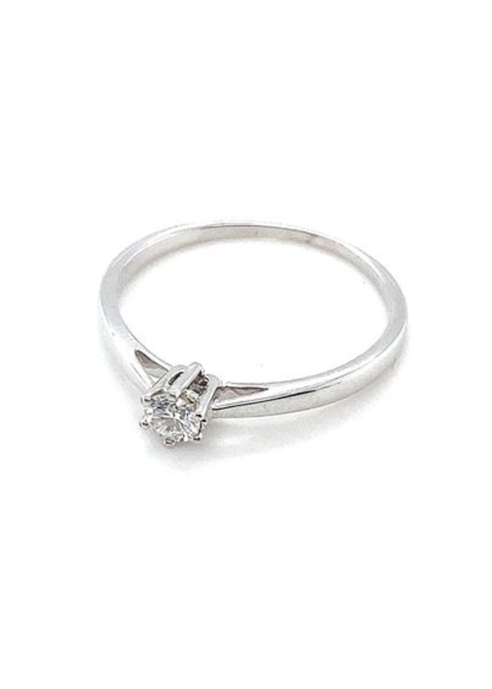 Vintage & Occasion Occasion witgouden solitairring met diamant 0.15ct