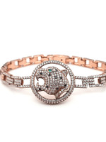 Cataleya jewels Occasion zilveren roséplated armband met panter