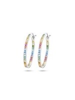 Cataleya jewels Zilveren oorringen rainbow zirkonia