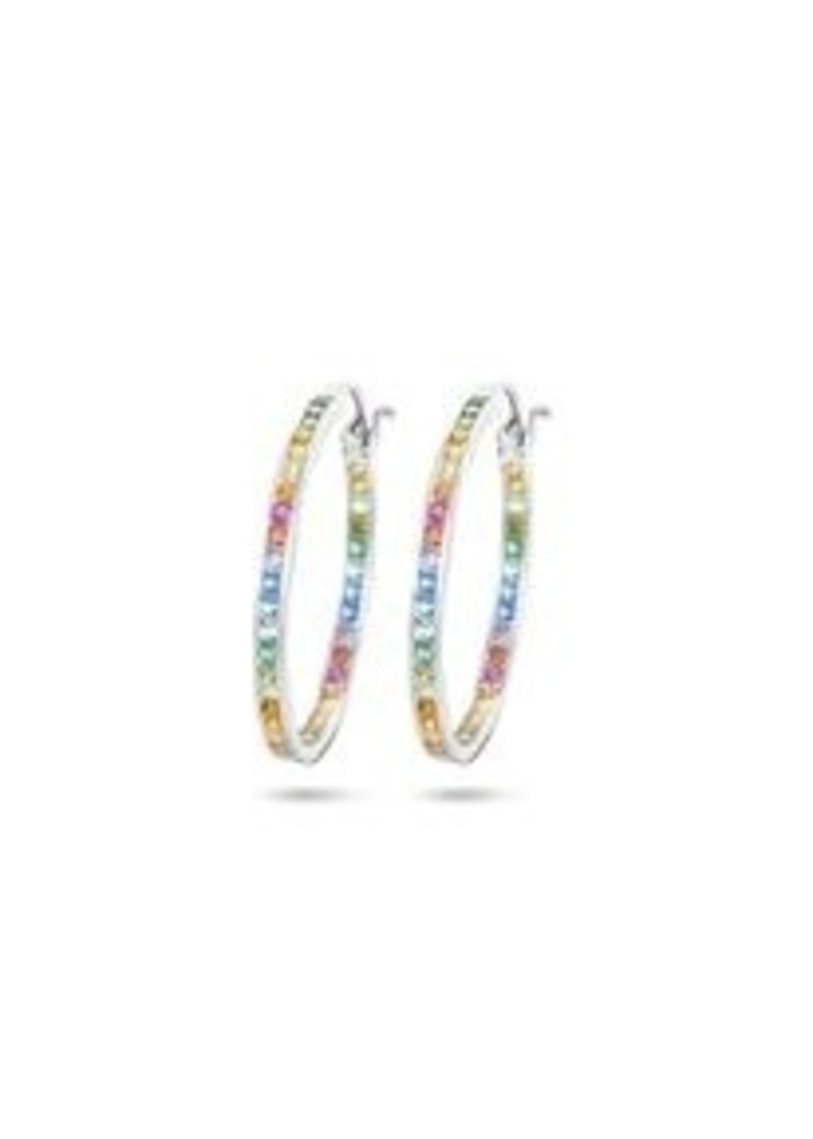 Cataleya jewels Zilveren oorringen rainbow zirkonia