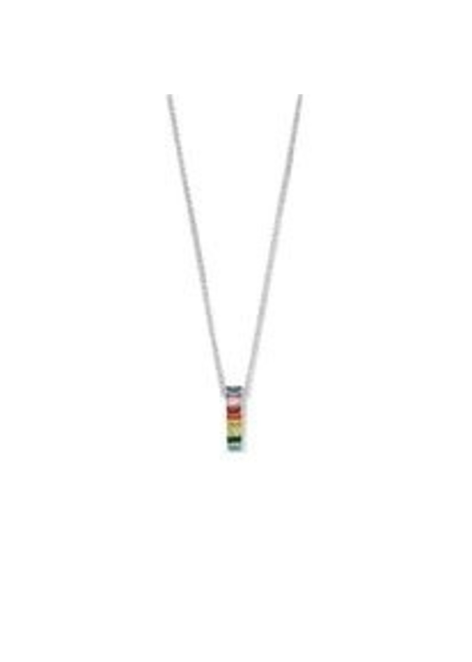 Cataleya jewels Zilveren collier rainbow zirkonia 45+5cm