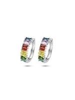 Cataleya jewels Zilveren klapoorringen rainbow zirkonia