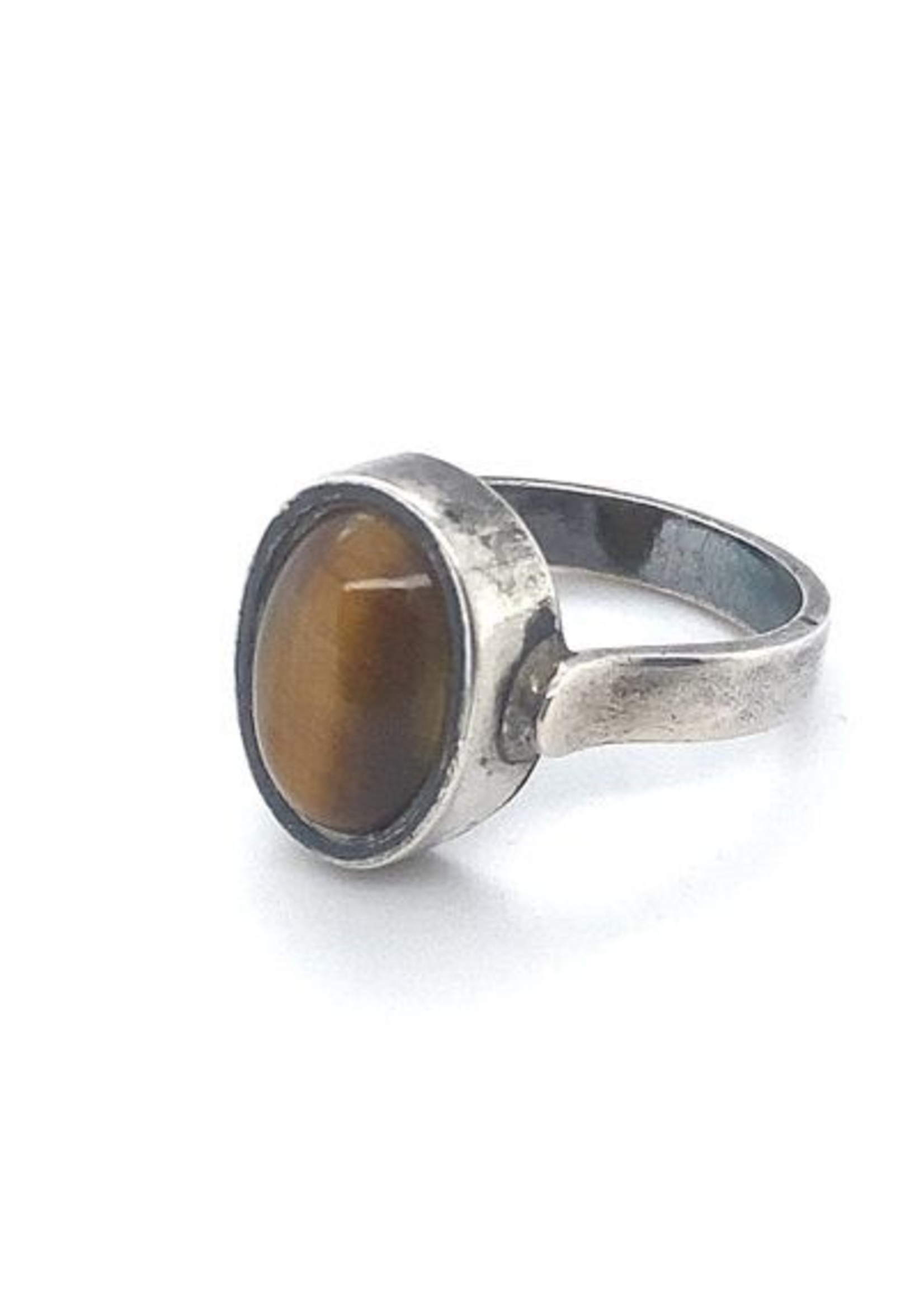 Vintage & Occasion Occasion zilveren ring met tijgeroog