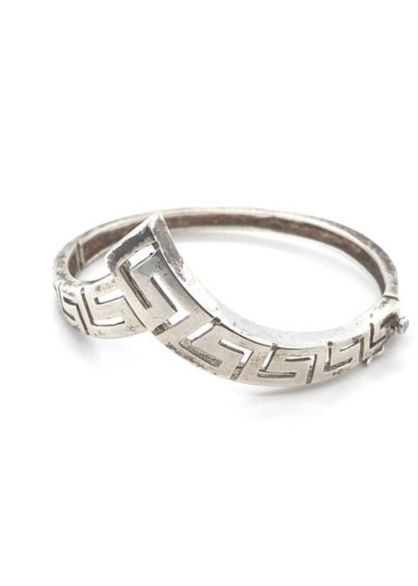 Vintage & Occasion Occasion zilveren bangle met patroon